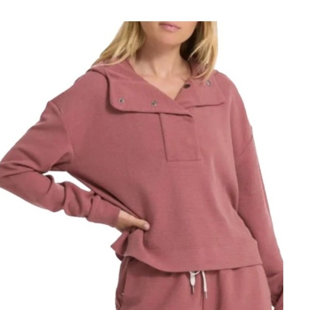 Vuori Bayview Oversized Waffle Knit Thermal Womens size XS Gym Prep Indie Hoodie